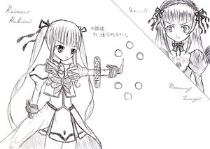 Rating: Safe Score: 0 Tags: 2girls dress greyscale hair_ribbon hairband image lolita_hairband long_hair long_sleeves monochrome multiple_girls open_mouth pair ribbon shinku suigintou twintails User: admin