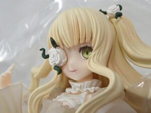 Rating: Safe Score: 0 Tags: 1girl bangs blonde_hair blurry blurry_background closed_mouth depth_of_field doll dress flower frills green_eyes hair_ornament kirakishou long_hair looking_at_viewer rain solo white_flower User: admin