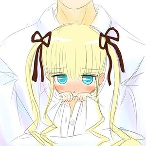 Rating: Safe Score: 0 Tags: 1girl auto_tagged black_ribbon blonde_hair blue_eyes blush embarrassed hair_ribbon image long_hair long_sleeves ribbon shinku solo twintails upper_body User: admin