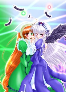 Rating: Safe Score: 0 Tags: 2girls bird black_wings blush dress feathers frills hairband heterochromia image long_hair long_sleeves multiple_girls pair red_eyes silver_hair smile suigintou suiseiseki very_long_hair wings yuri User: admin