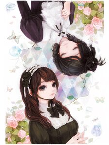 Rating: Safe Score: 0 Tags: 2girls black_hair blue_butterfly bow bug butterfly closed_eyes dress flower image insect long_hair multiple_girls pair pink_rose rose souseiseki striped suiseiseki white_rose User: admin