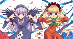 Rating: Safe Score: 0 Tags: 2girls blonde_hair blue_eyes bonnet commentary_request dress drill_hair flower hairband image long_hair long_sleeves looking_at_viewer maldives multiple_girls open_mouth pair petals red_eyes ribbon rose rose_petals rozen_maiden shinku silver_hair smile suigintou twintails wings User: admin