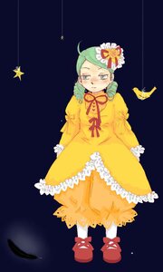 Rating: Safe Score: 0 Tags: 1girl ahoge bloomers blush dress drill_hair feathers flower full_body gloves green_eyes green_hair hair_ornament image kanaria long_sleeves solo standing twin_drills yellow_dress User: admin