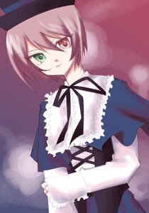 Rating: Safe Score: 0 Tags: 1girl auto_tagged blue_dress dress frills green_eyes hat heterochromia image long_sleeves looking_at_viewer red_eyes ribbon short_hair simple_background smile solo souseiseki upper_body User: admin