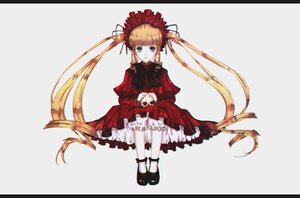 Rating: Safe Score: 0 Tags: 1girl blonde_hair blue_eyes bow cup dress full_body image long_hair long_sleeves looking_at_viewer red_dress shinku shoes sitting solo teacup twintails underwear very_long_hair white_legwear User: admin