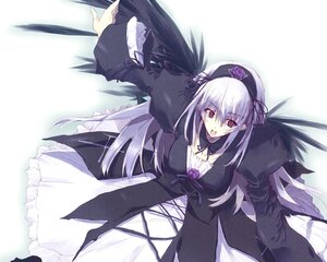 Rating: Safe Score: 0 Tags: 1girl abimaru black_wings dress flower frills image long_hair long_sleeves looking_at_viewer open_mouth pale_skin pink_eyes purple_eyes ribbon rose rozen_maiden silver_hair solo suigintou very_long_hair white_hair wings User: admin