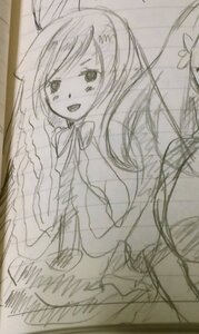 Rating: Safe Score: 0 Tags: 1girl :d blush image long_hair monochrome open_mouth sketch smile solo suiseiseki User: admin