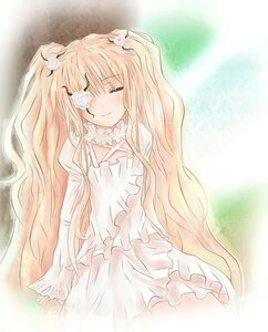 Rating: Safe Score: 0 Tags: 1girl blonde_hair dress flower frills hair_flower hair_ornament image kirakishou long_hair long_sleeves pink_hair rose solo very_long_hair wavy_hair white_dress User: admin