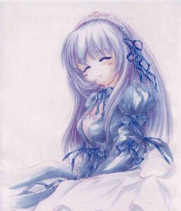 Rating: Safe Score: 0 Tags: 1girl breasts closed_eyes dress frills hairband image juliet_sleeves lolita_fashion long_hair long_sleeves puffy_sleeves ribbon sitting sleeping solo suigintou traditional_media User: admin