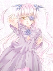 Rating: Safe Score: 0 Tags: 1girl barasuishou blue_flower blue_rose dress eyepatch flower frills hair_flower hair_ornament image long_hair rose solo yellow_eyes User: admin