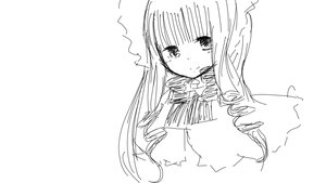 Rating: Safe Score: 0 Tags: 1girl bangs blush bow bowtie closed_mouth dress eyebrows_visible_through_hair greyscale image long_hair looking_at_viewer monochrome shinku simple_background smile solo upper_body white_background User: admin