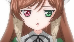 Rating: Safe Score: 0 Tags: 1girl :o bangs black_ribbon brown_hair dress green_eyes heterochromia image long_hair looking_at_viewer open_mouth portrait red_eyes ribbon simple_background solo suiseiseki User: admin