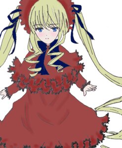 Rating: Safe Score: 0 Tags: 1girl blonde_hair blue_eyes blush bonnet dress drill_hair frills image long_hair long_sleeves looking_at_viewer red_dress shinku simple_background solo standing twintails white_background User: admin