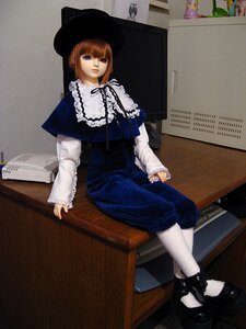 Rating: Safe Score: 0 Tags: 1girl bangs blue_eyes capelet doll dress hat heterochromia long_sleeves looking_at_viewer red_eyes shoes short_hair sitting solo souseiseki white_legwear User: admin