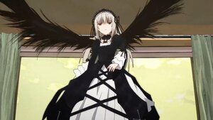 Rating: Safe Score: 0 Tags: 1girl bangs black_dress black_ribbon black_wings closed_mouth dress eyebrows_visible_through_hair feathered_wings flower frills hairband image juliet_sleeves long_hair long_sleeves looking_at_viewer ribbon rose silver_hair solo standing suigintou very_long_hair wings User: admin