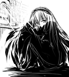 Rating: Safe Score: 0 Tags: 1girl akemi_homura babel99 commentary_request dress greyscale hairband hugging_own_legs image knees_on_chest light_rays lolita_hairband long_hair long_sleeves looking_at_viewer monochrome rozen_maiden simple_background sitting solo suigintou white_background window User: admin