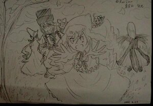 Rating: Safe Score: 0 Tags: 3girls dated dress fairy fairy_wings flying hat image long_sleeves looking_at_viewer monochrome multiple multiple_girls mystia_lorelei short_hair sketch smile tagme traditional_media wings User: admin