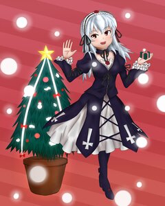 Rating: Safe Score: 0 Tags: 1girl balloon blush boots box christmas christmas_tree danmaku dress frills gift gift_box hairband image lens_flare long_hair long_sleeves looking_at_viewer open_mouth red_eyes ribbon silver_hair smile solo suigintou wings User: admin