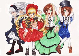 Rating: Safe Score: 0 Tags: 4girls blonde_hair blue_dress blue_eyes bonnet brown_hair dress green_eyes hat head_scarf heterochromia image long_hair long_sleeves looking_at_viewer multiple multiple_girls open_mouth pantyhose red_eyes shinku shoes short_hair siblings sisters souseiseki suigintou suiseiseki tagme twins twintails white_legwear wings User: admin