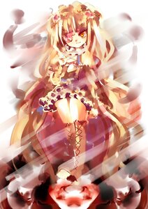 Rating: Safe Score: 0 Tags: 1girl blonde_hair boots cross-laced_footwear dress hair_ornament image kirakishou long_hair personification sitting smile solo very_long_hair yellow_eyes User: admin