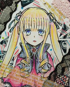 Rating: Safe Score: 0 Tags: 1girl blonde_hair blue_eyes dated hair_ribbon image long_hair looking_at_viewer photo rose shinku solo traditional_media twintails User: admin