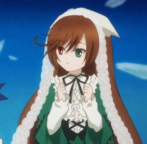 Rating: Safe Score: 0 Tags: 1girl black_ribbon blue_sky brown_hair cloud day dress frills green_dress green_eyes heterochromia image long_hair long_sleeves looking_at_viewer outdoors red_eyes ribbon sky solo suiseiseki User: admin