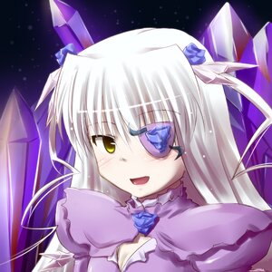 Rating: Safe Score: 0 Tags: 1girl barasuishou blue_flower blue_rose commentary_request crystal eyepatch flower gucchi hair_ornament image long_hair open_mouth ribbon rose rozen_maiden silver_hair smile solo yellow_eyes User: admin