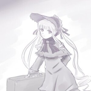 Rating: Safe Score: 0 Tags: 1girl bangs bonnet bow bowtie capelet cowboy_shot dress frills hat image long_hair long_sleeves looking_at_viewer monochrome shinku sidelocks solo standing very_long_hair User: admin