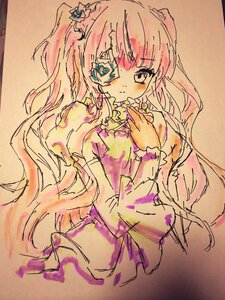 Rating: Safe Score: 0 Tags: 1girl blush dress eyepatch flower frills hair_ornament image kirakishou long_hair long_sleeves looking_at_viewer sketch solo traditional_media User: admin