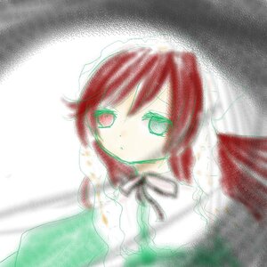 Rating: Safe Score: 0 Tags: 1girl black_ribbon dress expressionless green_eyes image looking_at_viewer neck_ribbon red_eyes red_hair ribbon solo suiseiseki upper_body User: admin