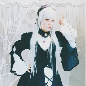 Rating: Safe Score: 0 Tags: 1girl bangs choker closed_mouth curtains dress hairband lace lips long_hair long_sleeves solo suigintou white_hair User: admin