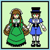 Rating: Safe Score: 0 Tags: brown_hair dress green_background hat image multiple_girls pair pixel_art short_hair souseiseki suiseiseki User: admin