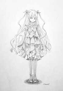 Rating: Safe Score: 0 Tags: 1girl auto_tagged barasuishou dress full_body greyscale image long_hair monochrome solo standing striped striped_legwear two_side_up vertical-striped_legwear vertical_stripes very_long_hair User: admin