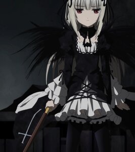 Rating: Safe Score: 0 Tags: 1girl black_dress black_legwear black_wings closed_mouth detached_collar dress frills gothic_lolita hairband image lolita_fashion lolita_hairband long_hair long_sleeves looking_at_viewer puffy_sleeves red_eyes ribbon solo standing suigintou thighhighs weapon wings User: admin