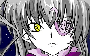 Rating: Safe Score: 0 Tags: 1girl barasuishou close-up closed_mouth eyebrows_visible_through_hair face hair_between_eyes hair_ornament hair_ribbon image long_hair looking_at_viewer portrait ribbon sky solo star_(sky) yellow_eyes User: admin