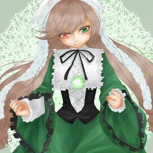 Rating: Safe Score: 0 Tags: 1girl black_ribbon brown_hair dress frills green_dress green_eyes hat heterochromia image long_hair long_sleeves looking_at_viewer red_eyes ribbon solo suiseiseki very_long_hair User: admin