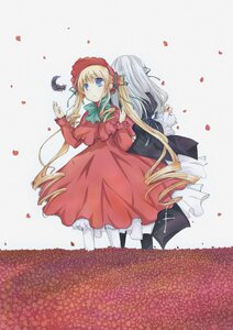 Rating: Safe Score: 0 Tags: 2girls blonde_hair blue_eyes bonnet bow dress drill_hair flower image long_hair long_sleeves multiple_girls pair pantyhose petals red_dress shinku striped suigintou User: admin