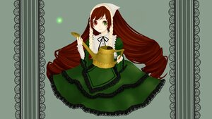Rating: Safe Score: 0 Tags: 1girl auto_tagged brown_hair dress drill_hair frills green_dress green_eyes head_scarf heterochromia image long_hair long_sleeves looking_at_viewer red_eyes simple_background solo suiseiseki twin_drills twintails very_long_hair watering_can User: admin