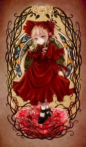 Rating: Safe Score: 0 Tags: 1girl blonde_hair blue_eyes bonnet bow capelet dress flower full_body image long_hair long_sleeves looking_at_viewer red_capelet red_dress rose shinku shoes solo standing twintails User: admin