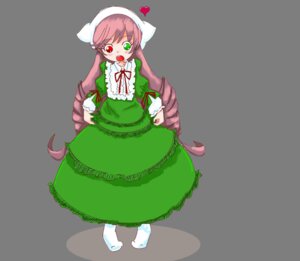Rating: Safe Score: 0 Tags: 1girl bonnet brown_hair dress drill_hair food fruit full_body green_dress green_eyes head_scarf heterochromia image long_hair long_sleeves looking_at_viewer mouth_hold pantyhose red_eyes ribbon solo strawberry suiseiseki very_long_hair white_legwear User: admin