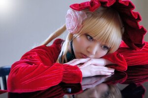 Rating: Safe Score: 0 Tags: 1girl bangs blonde_hair blue_eyes blurry closed_mouth flower lips long_hair long_sleeves looking_at_viewer own_hands_together shinku solo twintails upper_body User: admin