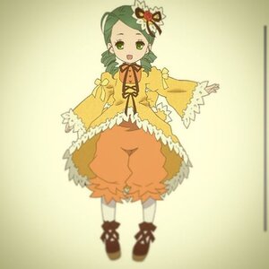 Rating: Safe Score: 0 Tags: 1girl :d dress drill_hair frills full_body green_eyes green_hair hat image kanaria long_sleeves open_mouth orange_dress pantyhose personification ribbon short_hair smile solo standing twin_drills wide_sleeves User: admin