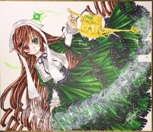 Rating: Safe Score: 0 Tags: 1girl black_ribbon brown_hair dress drill_hair frills green_dress green_eyes head_scarf heterochromia image long_hair long_sleeves looking_at_viewer red_eyes solo suiseiseki traditional_media twin_drills very_long_hair watering_can User: admin