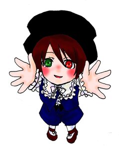 Rating: Safe Score: 0 Tags: 1girl blush brown_hair dress frills from_above full_body green_eyes hat heterochromia image long_sleeves looking_at_viewer open_mouth red_eyes short_hair simple_background smile solo souseiseki suiseiseki white_background User: admin
