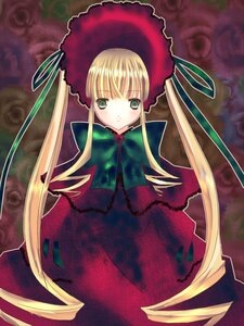 Rating: Safe Score: 0 Tags: 1girl blonde_hair bonnet bow bowtie capelet dress green_bow green_neckwear image long_hair long_sleeves looking_at_viewer red_dress shinku solo twintails very_long_hair User: admin