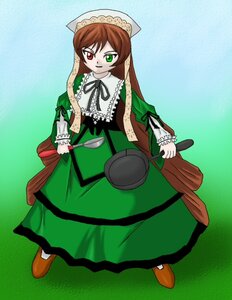 Rating: Safe Score: 0 Tags: 1girl brown_hair dress frills full_body green_dress green_eyes heterochromia image long_hair long_sleeves looking_at_viewer red_eyes solo suiseiseki very_long_hair watering_can User: admin