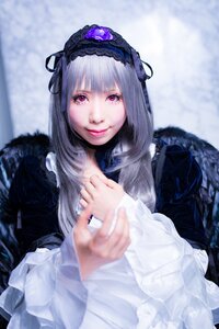 Rating: Safe Score: 0 Tags: 1girl blurry blurry_background closed_mouth depth_of_field dress frills gothic_lolita hairband lips lolita_fashion long_hair long_sleeves looking_at_viewer red_eyes silver_hair smile solo suigintou User: admin