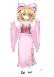 Rating: Safe Score: 0 Tags: 1girl artist_request blonde_hair bow drill_hair floral_print full_body green_eyes hair_bow hina_ichigo hinaichigo image japanese_clothes kimono long_sleeves looking_at_viewer photoshop_(medium) pink_bow pink_kimono rozen_maiden sandals sash short_hair simple_background solo standing tabi twin_drills white_background white_legwear wide_sleeves User: admin
