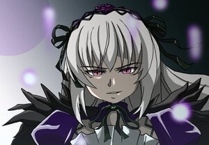 Rating: Safe Score: 0 Tags: 1girl black_ribbon black_wings dress flower hairband image long_hair long_sleeves looking_at_viewer parted_lips ribbon silver_hair solo suigintou wings User: admin