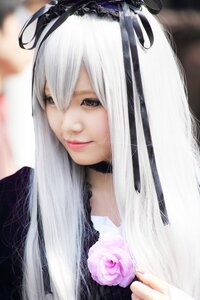 Rating: Safe Score: 0 Tags: 1girl blurry blurry_background blurry_foreground closed_mouth depth_of_field dress flower lips photo pink_flower pink_rose ribbon rose solo suigintou white_hair User: admin